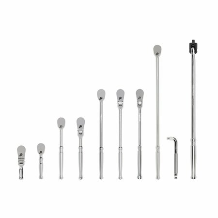 TEKTON 3/8 Inch Drive Ratchet, L-Handle, and Breaker Bar Set 10-Piece SDR99103